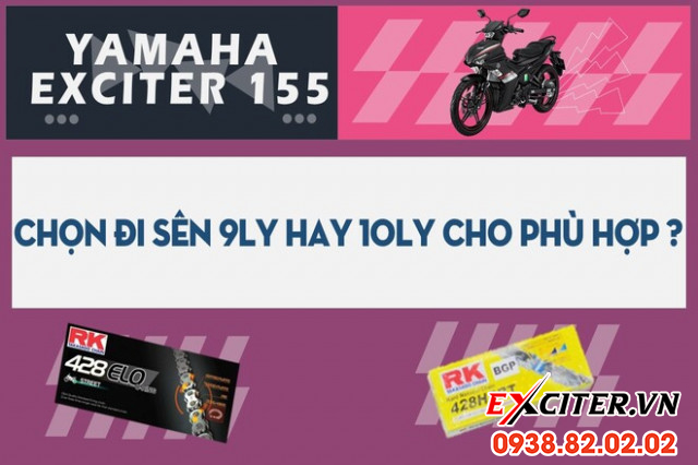 Yamaha exciter 155 nên chọn đi sên 9ly hay 10ly cho phù hợp - 1