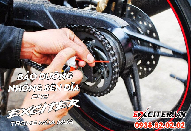 Nên lưu ý bảo dưỡng nhông sên dĩa exciter 150 mùa mưa - 2