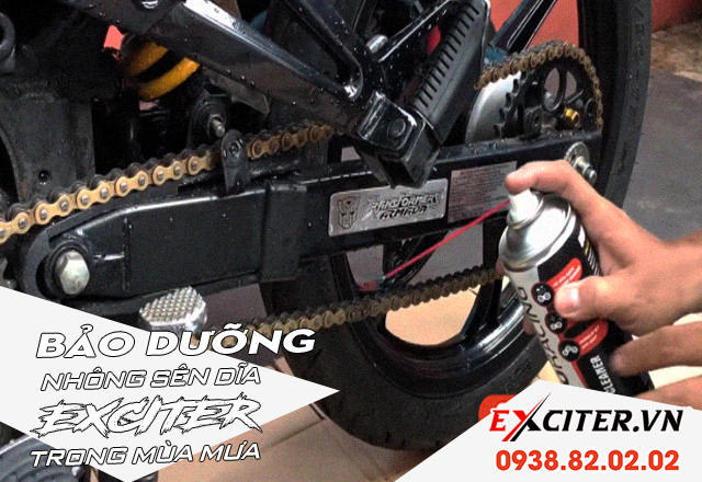 Bảo dưỡng nhông sên dĩa exciter 155 mùa mưa đúng cách - 2