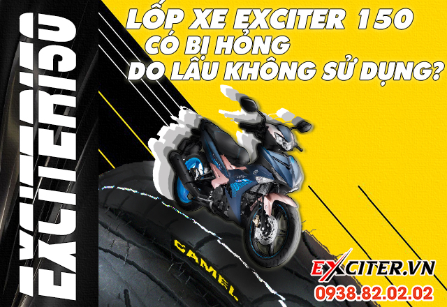 Xe máy exciter 150 để lâu không sử dụng lốp có hư hỏng không - 1