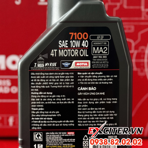 Nhớt motul 7100 10w40 1l cho exciter - 2