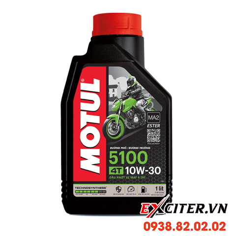 Nhớt motul 5100 4t 10w30 1l cho exciter - 1