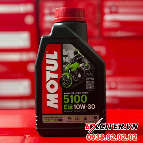 Nhớt motul 5100 4t 10w30 1l cho exciter - 2