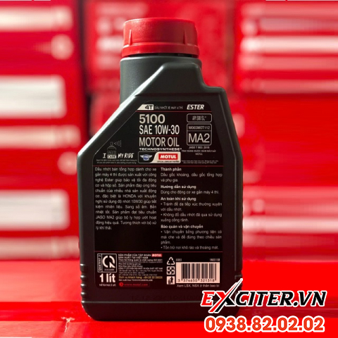 Nhớt motul 5100 4t 10w30 1l cho exciter - 3