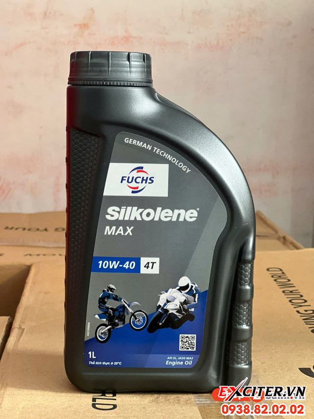 Nhớt fuchs silkolene max 10w40 4t 1l cho exciter các đời - 3