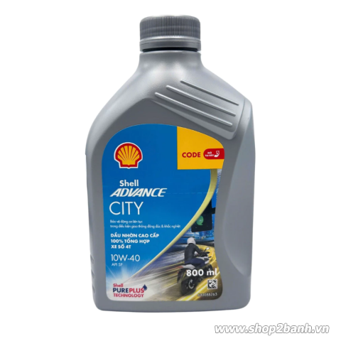Nhớt shell advance city 10w40 08l cho xe exciter - 1