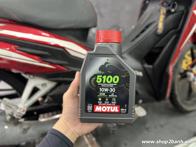 Nhớt motul 5100 4t 10w30 08l cho exciter - 1