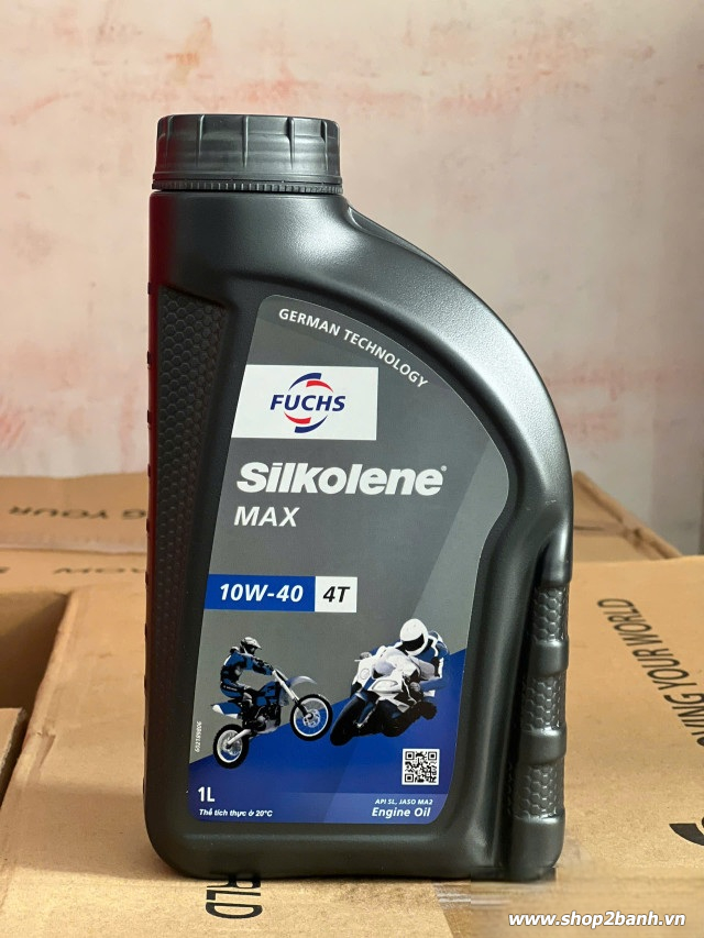Nhớt fuchs silkolene max 10w40 4t 1l cho exciter các đời - 1