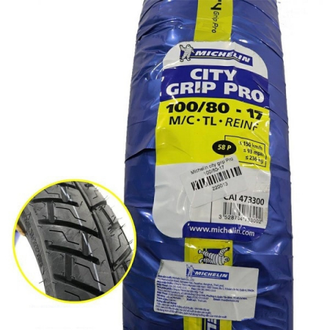 Vỏ Michelin City Grip Pro 100/80-17 cho Exciter