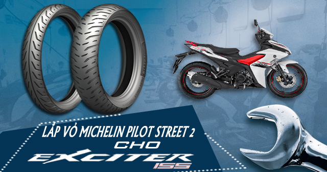 Cách lắp lốp Michelin Pilot Street 2 cho Exciter 155 đúng chiều
