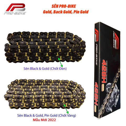 Bộ nhông sên dĩa ProBike sên vàng đen Pin Gold cho Exciter 135 (39T)