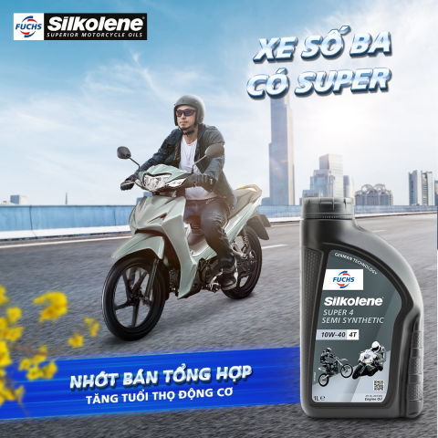 Nhớt Fuchs Silkolene Super 4 10W40 1L cho xe Exciter